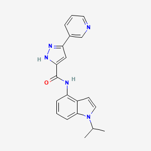 N-[1-(propan-2-yl)-1H-indol-4-yl]-5-(pyridin-3-yl)-1H-pyrazole-3-carboxamide