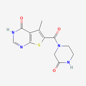 4-[(4-Hydroxy-5-methylthieno[2,3-d]pyrimidin-6-yl)carbonyl]piperazin-2-one