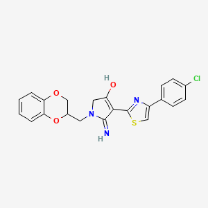 4-[4-(4-chlorophenyl)-1,3-thiazol-2-yl]-1-(2,3-dihydro-1,4-benzodioxin-2-ylmethyl)-5-imino-2,5-dihydro-1H-pyrrol-3-ol