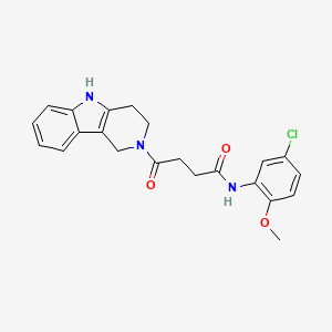 molecular formula C22H22ClN3O3 B10981490 N-(5-chloro-2-methoxyphenyl)-4-oxo-4-(1,3,4,5-tetrahydro-2H-pyrido[4,3-b]indol-2-yl)butanamide 