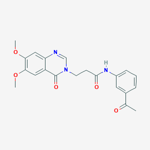 molecular formula C21H21N3O5 B10981506 N-(3-acetylphenyl)-3-(6,7-dimethoxy-4-oxoquinazolin-3(4H)-yl)propanamide 