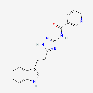 N-{3-[2-(1H-indol-3-yl)ethyl]-1H-1,2,4-triazol-5-yl}pyridine-3-carboxamide