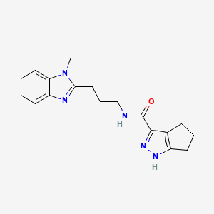 molecular formula C18H21N5O B10981509 N-[3-(1-methyl-1H-benzimidazol-2-yl)propyl]-2,4,5,6-tetrahydrocyclopenta[c]pyrazole-3-carboxamide 