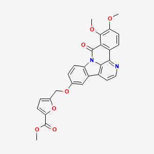 molecular formula C27H20N2O7 B10981515 Methyl 5-{[(10,11-dimethoxy-9-oxo-9H-isoquino[2,3,4-LM]beta-carbolin-5-YL)oxy]methyl}-2-furoate 