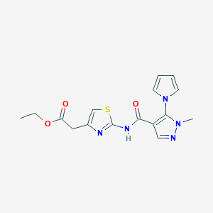 ethyl [2-({[1-methyl-5-(1H-pyrrol-1-yl)-1H-pyrazol-4-yl]carbonyl}amino)-1,3-thiazol-4-yl]acetate