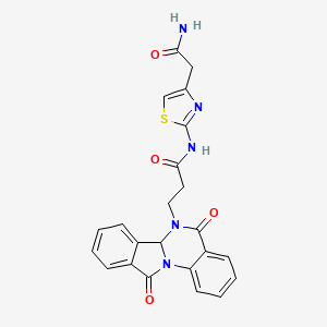 molecular formula C23H19N5O4S B10981522 N-[4-(2-Amino-2-oxoethyl)-1,3-thiazol-2-YL]-3-[5,11-dioxo-6A,11-dihydroisoindolo[2,1-A]quinazolin-6(5H)-YL]propanamide 