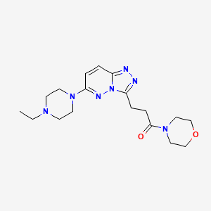 molecular formula C18H27N7O2 B10981537 3-[6-(4-Ethylpiperazin-1-yl)[1,2,4]triazolo[4,3-b]pyridazin-3-yl]-1-(morpholin-4-yl)propan-1-one 