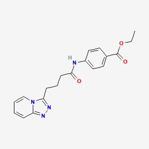 molecular formula C19H20N4O3 B10981580 Ethyl 4-{[4-([1,2,4]triazolo[4,3-a]pyridin-3-yl)butanoyl]amino}benzoate 