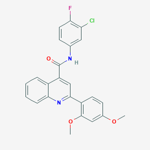 molecular formula C24H18ClFN2O3 B10981582 N-(3-chloro-4-fluorophenyl)-2-(2,4-dimethoxyphenyl)quinoline-4-carboxamide 