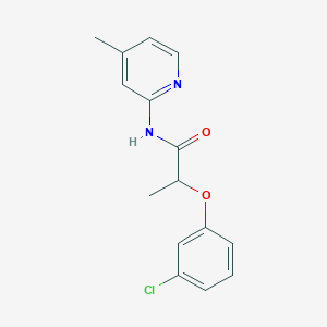 molecular formula C15H15ClN2O2 B10981609 2-(3-chlorophenoxy)-N-(4-methylpyridin-2-yl)propanamide 