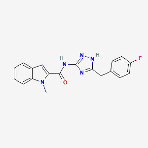 molecular formula C19H16FN5O B10981624 N-[3-(4-fluorobenzyl)-1H-1,2,4-triazol-5-yl]-1-methyl-1H-indole-2-carboxamide 