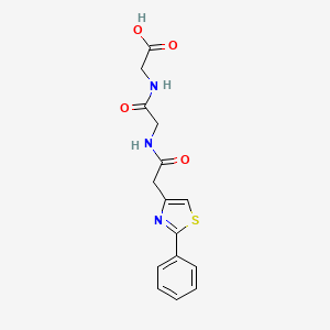 molecular formula C15H15N3O4S B10981660 N-[(2-phenyl-1,3-thiazol-4-yl)acetyl]glycylglycine 