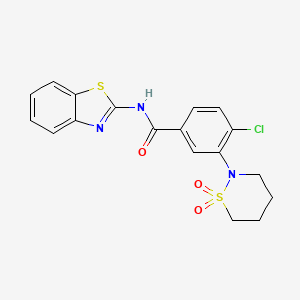 molecular formula C18H16ClN3O3S2 B10981661 N-(1,3-benzothiazol-2-yl)-4-chloro-3-(1,1-dioxido-1,2-thiazinan-2-yl)benzamide 