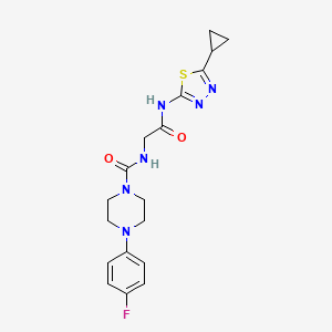 N-(2-{[(2Z)-5-cyclopropyl-1,3,4-thiadiazol-2(3H)-ylidene]amino}-2-oxoethyl)-4-(4-fluorophenyl)piperazine-1-carboxamide