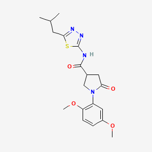 1-(2,5-dimethoxyphenyl)-N-[5-(2-methylpropyl)-1,3,4-thiadiazol-2-yl]-5-oxopyrrolidine-3-carboxamide