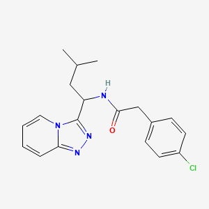 2-(4-chlorophenyl)-N-[3-methyl-1-([1,2,4]triazolo[4,3-a]pyridin-3-yl)butyl]acetamide