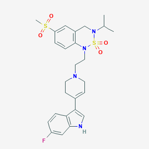 molecular formula C26H31FN4O4S2 B109817 1-[2-[4-(6-氟-1H-吲哚-3-基)-3,6-二氢-2H-吡啶-1-基]乙基]-6-甲磺酰-3-丙-2-基-4H-2lambda6,1,3-苯并噻二嗪 2,2-二氧化物 CAS No. 271780-64-4
