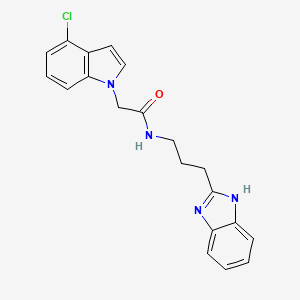 molecular formula C20H19ClN4O B10981708 N-[3-(1H-benzimidazol-2-yl)propyl]-2-(4-chloro-1H-indol-1-yl)acetamide 