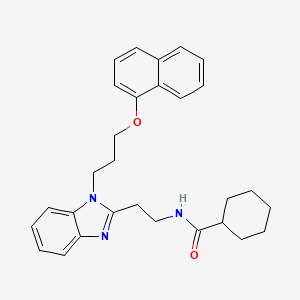 N-(2-{1-[3-(naphthalen-1-yloxy)propyl]-1H-benzimidazol-2-yl}ethyl)cyclohexanecarboxamide