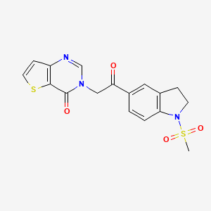 3-{2-[1-(methylsulfonyl)-2,3-dihydro-1H-indol-5-yl]-2-oxoethyl}thieno[3,2-d]pyrimidin-4(3H)-one