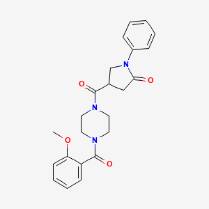 4-({4-[(2-Methoxyphenyl)carbonyl]piperazin-1-yl}carbonyl)-1-phenylpyrrolidin-2-one