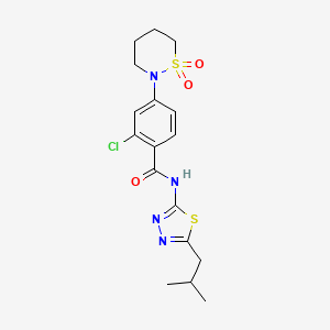 2-chloro-4-(1,1-dioxido-1,2-thiazinan-2-yl)-N-[(2Z)-5-(2-methylpropyl)-1,3,4-thiadiazol-2(3H)-ylidene]benzamide