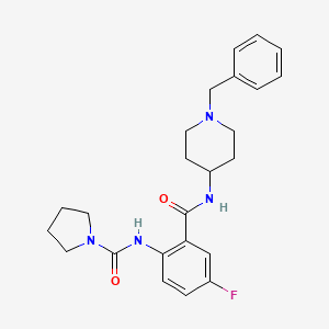 molecular formula C24H29FN4O2 B10981809 N-{2-[(1-benzylpiperidin-4-yl)carbamoyl]-4-fluorophenyl}pyrrolidine-1-carboxamide 