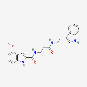 molecular formula C23H24N4O3 B10981864 N-(3-{[2-(1H-indol-3-yl)ethyl]amino}-3-oxopropyl)-4-methoxy-1H-indole-2-carboxamide 