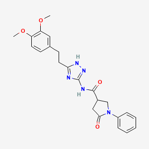 N-{3-[2-(3,4-dimethoxyphenyl)ethyl]-1H-1,2,4-triazol-5-yl}-5-oxo-1-phenylpyrrolidine-3-carboxamide