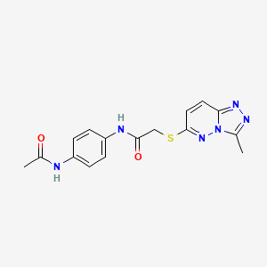 molecular formula C16H16N6O2S B10981912 N-[4-(acetylamino)phenyl]-2-[(3-methyl[1,2,4]triazolo[4,3-b]pyridazin-6-yl)sulfanyl]acetamide 