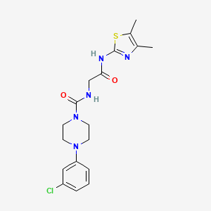 molecular formula C18H22ClN5O2S B10981926 4-(3-chlorophenyl)-N-(2-{[(2E)-4,5-dimethyl-1,3-thiazol-2(3H)-ylidene]amino}-2-oxoethyl)piperazine-1-carboxamide 