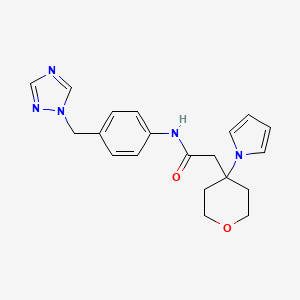 2-[4-(1H-pyrrol-1-yl)tetrahydro-2H-pyran-4-yl]-N-[4-(1H-1,2,4-triazol-1-ylmethyl)phenyl]acetamide