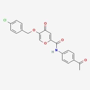 molecular formula C21H16ClNO5 B10981941 N-(4-acetylphenyl)-5-((4-chlorobenzyl)oxy)-4-oxo-4H-pyran-2-carboxamide 