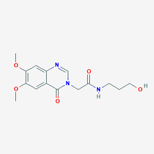 2-(6,7-dimethoxy-4-oxoquinazolin-3(4H)-yl)-N-(3-hydroxypropyl)acetamide