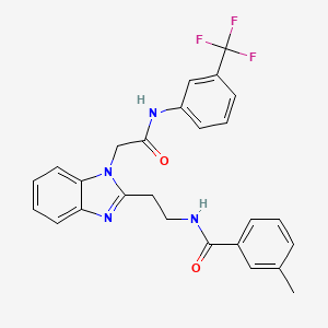 3-methyl-N-{2-[1-(2-oxo-2-{[3-(trifluoromethyl)phenyl]amino}ethyl)-1H-benzimidazol-2-yl]ethyl}benzamide