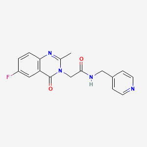 molecular formula C17H15FN4O2 B10982023 2-(6-fluoro-2-methyl-4-oxoquinazolin-3(4H)-yl)-N-(pyridin-4-ylmethyl)acetamide 