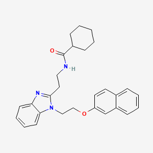 N-(2-{1-[2-(naphthalen-2-yloxy)ethyl]-1H-benzimidazol-2-yl}ethyl)cyclohexanecarboxamide