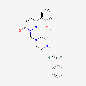 molecular formula C25H28N4O2 B10982061 6-(2-methoxyphenyl)-2-({4-[(2E)-3-phenylprop-2-en-1-yl]piperazin-1-yl}methyl)pyridazin-3(2H)-one 