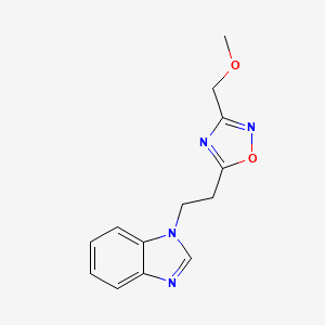 molecular formula C13H14N4O2 B10982066 1-{2-[3-(methoxymethyl)-1,2,4-oxadiazol-5-yl]ethyl}-1H-benzimidazole 