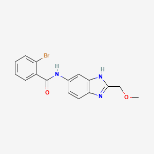 molecular formula C16H14BrN3O2 B10982082 2-bromo-N-[2-(methoxymethyl)-1H-benzimidazol-5-yl]benzamide 