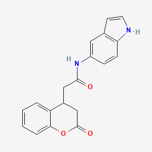 N-(1H-indol-5-yl)-2-(2-oxo-3,4-dihydro-2H-chromen-4-yl)acetamide