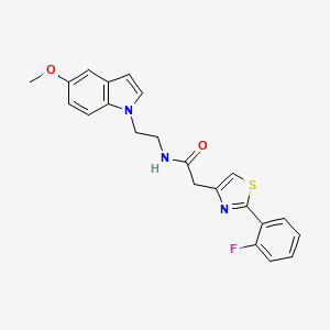 molecular formula C22H20FN3O2S B10982106 2-[2-(2-fluorophenyl)-1,3-thiazol-4-yl]-N-[2-(5-methoxy-1H-indol-1-yl)ethyl]acetamide 