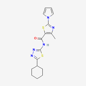 N-[(2E)-5-cyclohexyl-1,3,4-thiadiazol-2(3H)-ylidene]-4-methyl-2-(1H-pyrrol-1-yl)-1,3-thiazole-5-carboxamide