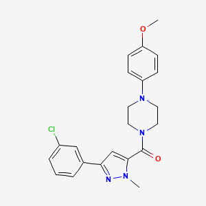 molecular formula C22H23ClN4O2 B10982127 [3-(3-chlorophenyl)-1-methyl-1H-pyrazol-5-yl][4-(4-methoxyphenyl)piperazin-1-yl]methanone 