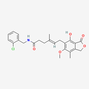 molecular formula C24H26ClNO5 B10982133 (4E)-N-(2-chlorobenzyl)-6-(4-hydroxy-6-methoxy-7-methyl-3-oxo-1,3-dihydro-2-benzofuran-5-yl)-4-methylhex-4-enamide 