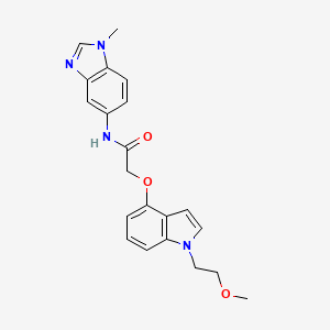 molecular formula C21H22N4O3 B10982162 2-{[1-(2-methoxyethyl)-1H-indol-4-yl]oxy}-N-(1-methyl-1H-benzimidazol-5-yl)acetamide 