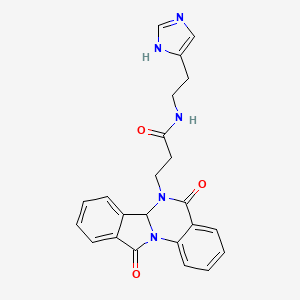 molecular formula C23H21N5O3 B10982166 3-(5,11-dioxo-6a,11-dihydroisoindolo[2,1-a]quinazolin-6(5H)-yl)-N-[2-(1H-imidazol-4-yl)ethyl]propanamide 