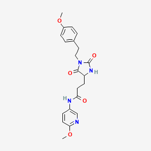 3-{1-[2-(4-methoxyphenyl)ethyl]-2,5-dioxoimidazolidin-4-yl}-N-(6-methoxypyridin-3-yl)propanamide