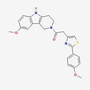 molecular formula C24H23N3O3S B10982194 2-[2-(4-methoxyphenyl)-1,3-thiazol-4-yl]-1-(8-methoxy-1,3,4,5-tetrahydro-2H-pyrido[4,3-b]indol-2-yl)ethanone 