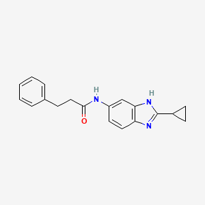 molecular formula C19H19N3O B10982201 N-(2-cyclopropyl-1H-benzimidazol-5-yl)-3-phenylpropanamide 